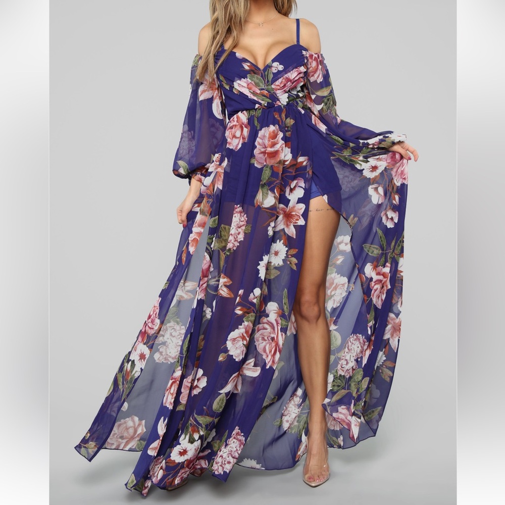 NWT Floral Off-Shoulder Maxi Dress